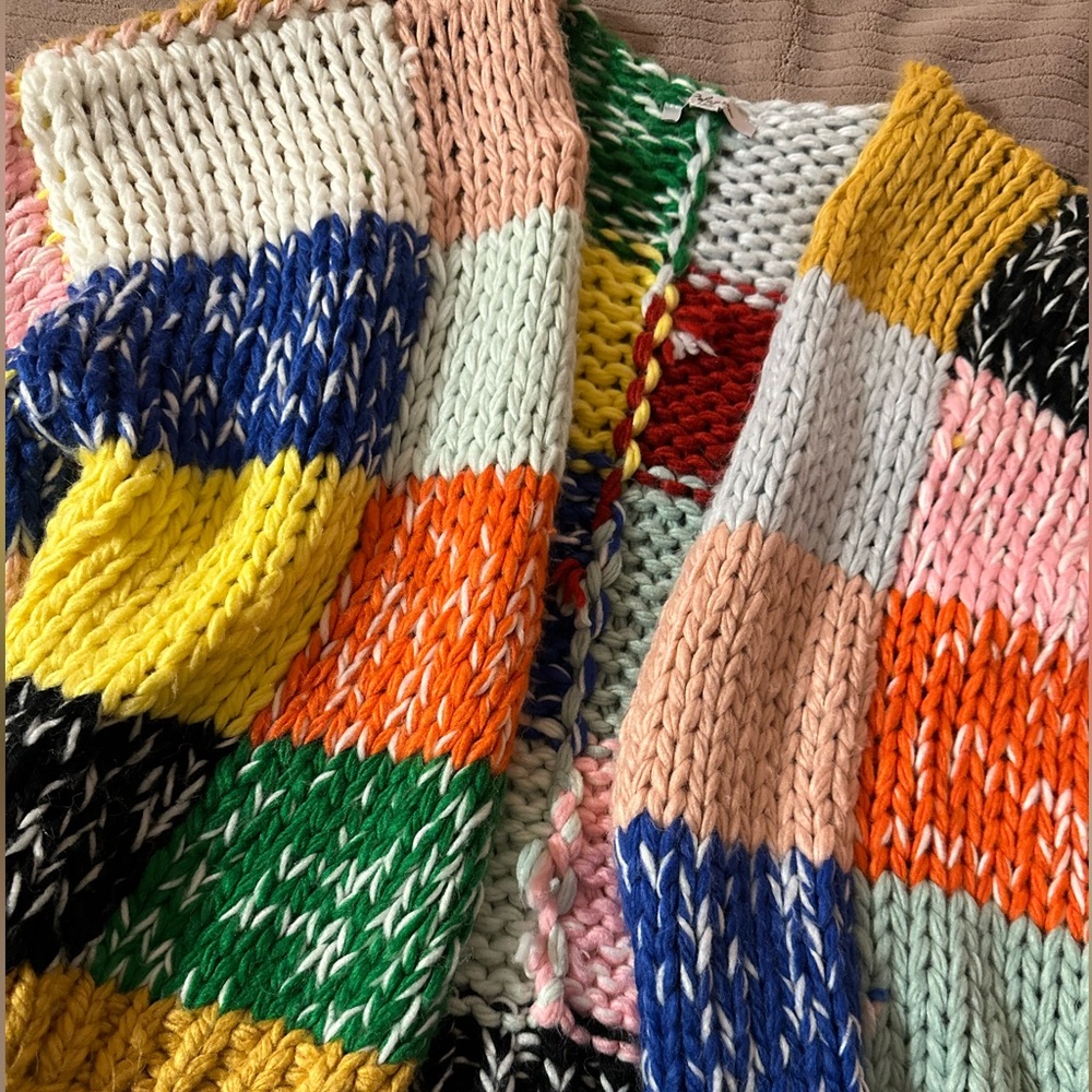 Polagram Multicolor Crop Knit Sweater